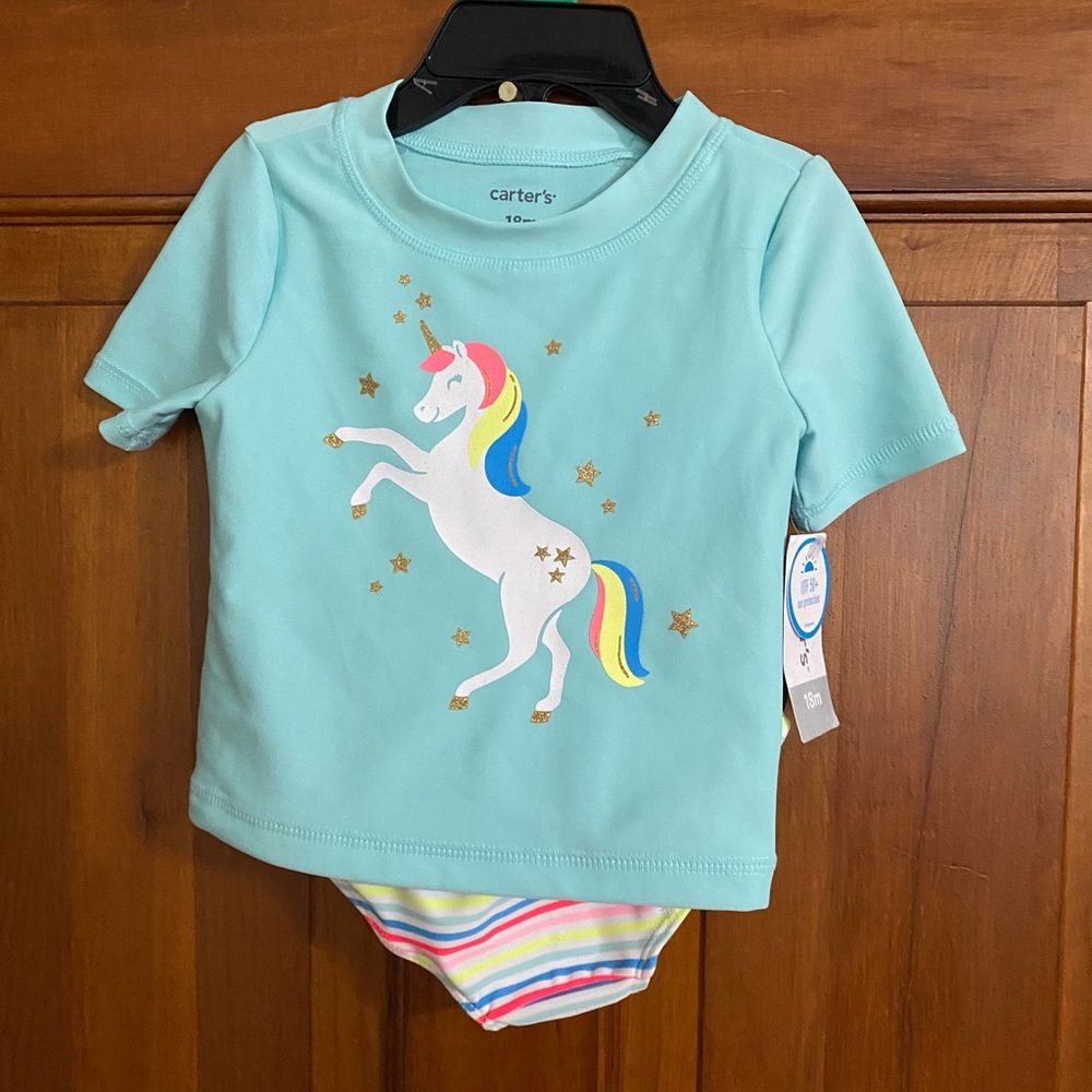 Carters swim suit with hat